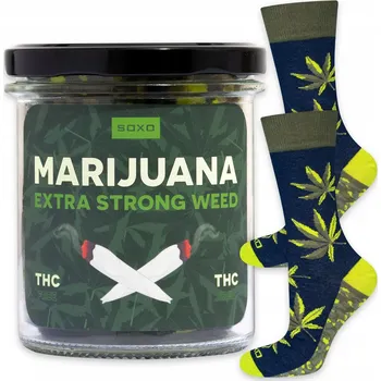 Pánské ponožky SOXO pánské ponožky s motivem marihuany ve sklenici