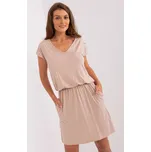 Béžové mini šaty s vázáním na zádech -WN-SK-658.62P-beżowy Velikost: XL