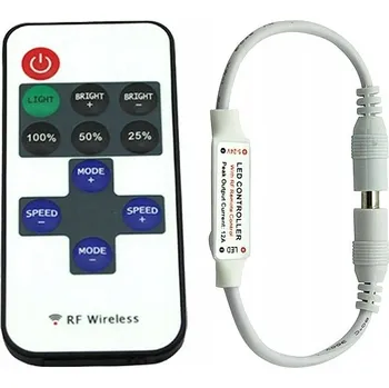 LED osvětlení STMÍVAČ LED Pásku 6A 5V 12V 24V Rádiový Dálkový Ovladač