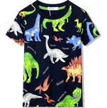 CHLAPECKÉ TRIČKO S DINOSAURY HC9340 VELIKOSTI 98-128 Velikost: 98, Barva: Tmavě modrá