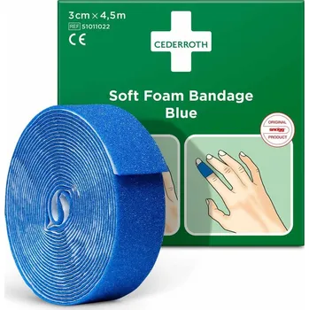 Náplast Lepicí páska Cederroth trhací/řezatelná, 3 cm x 4,5 m, modrá