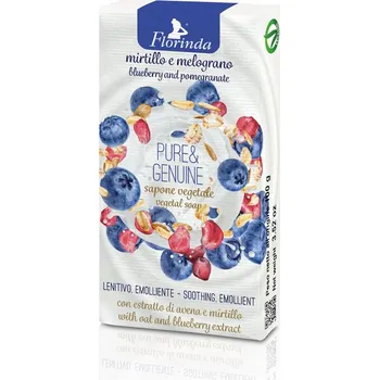 Koupelová kosmetika Florinda, Itálie Florinda - Italské tuhé mýdlo 100 g Pure & Genuine Blueberry And Pomegranate