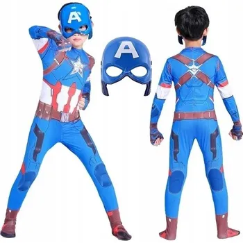 Karnevalový kostým KOSTÝM PŘEVLEK KAPITÁN SUPERHRDINA MASKA SKIN NA KARNEVALOVÝ PLES 116 122