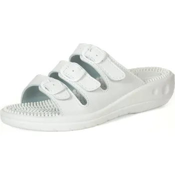 Dámské pantofle Fusbet Dámské masážní pantofle třípáskové bílé Velikost: 38