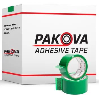 Lepicí páska Balicí páska Pakova zelená, šířka 48 mm, délka 45 m, 36 ks