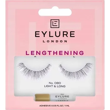 Péče o řasy a obočí Eylure Prodlužující řasy č. 080 umělé řasy s lepidlem pro efekt prodloužení