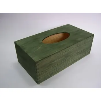 Krabice na papírové kapesníky - Zelená mořená