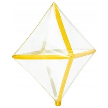 Balónek BALÓNEK diamantový SVATBA průhledný ZLATÝ angelz VELKÝ