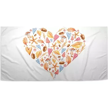 Ručník Sablio Ručník s potiskem Podzimní srdce - 50x100 cm