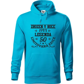 Pánské oblečení DOBRÝ TRIKO Pánská mikina s potiskem Limitovaná edice 50 Velikost pánské mikiny: M, Barva: Tyrkysová