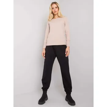 Černo-béžový dámský komplet trička a tepláků RV-KMPL-7338.07X-black-beige Velikost: S/M