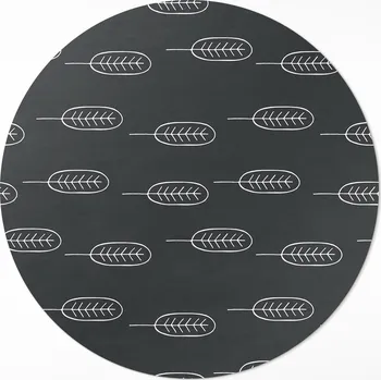 Koberec Kulatý Koberec koberec do kanceláře Rozměr ⌀ 80 cm Minimalistické boho listy