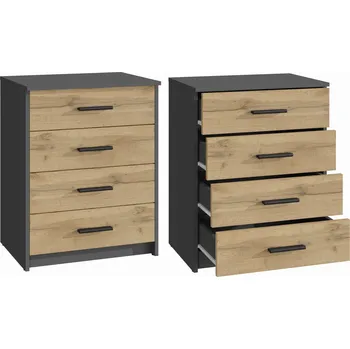 Komoda Komoda Matkam 60 x 35 x 75 cm antracit , dub wotan matný