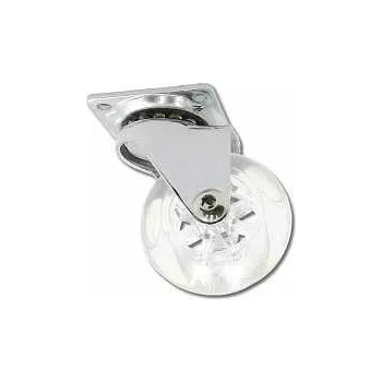 Nábytkové kování Kolečko 50mm otočné transparentní 35kg, pl.42x42mm