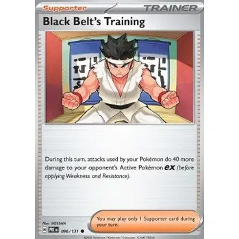 Volný čas Pokémon PRE 096/131 Black Belt's Training - Prismatic Evolutions Stav: Near Mint, Verze: NORMAL