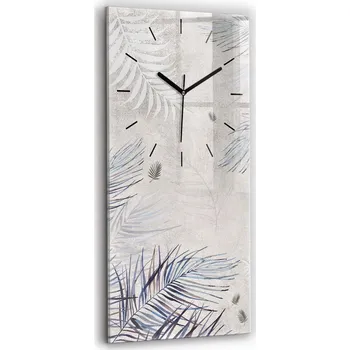 Hodiny Skleněné hodiny s obrazem, stylové, tichý mechanismus, loft nástěnné, palmový list 30x60