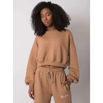 Dámská mikina Béžová prošívaná dámská zkrácená mikina RV-BL-7450.64-camel Velikost: L/XL