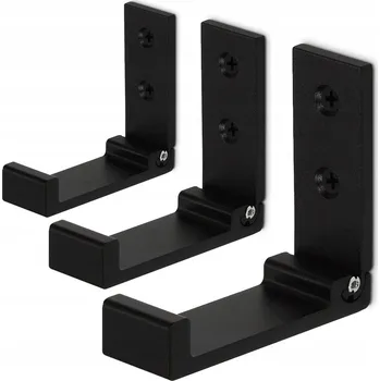 Věšák Nástěnný věšák Furniled kovový černý skládací 3 ks