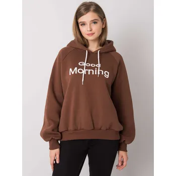 Dámská mikina Hnědá mikina s nápisem a kapucí -EM-BL-651/1.21X-brown Velikost: S/M