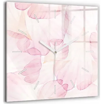 Hodiny Velké Skleněné Nástěnné Hodiny Tichý chod Akvarelové květy do obýváku