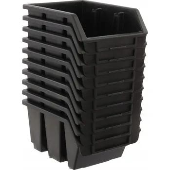 Úložný box 10x Černá úložná nádoba box organizér 115x85x60 mm pro třídění do dílny garáže