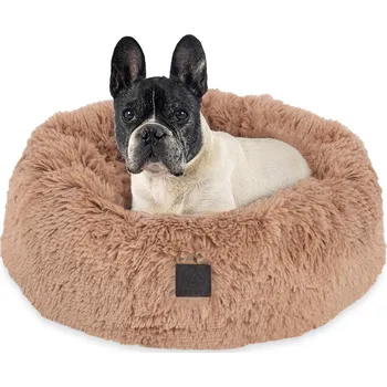 Pelíšek pro psa Plyšový Pelíšek pro psy, Shaggy, Obláček béžový Potah , MEDVÍDEK, 55 cm