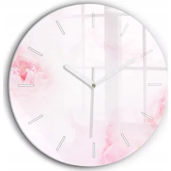 Hodiny Foto Skleněné Hodiny Nástěnné Do Moderních Interiérů Kvetoucí květiny průměr 60 cm