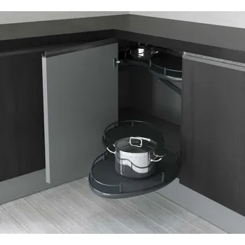 Systém rohový výsuvný - ledvinka STARAX antracit s tlumením PRAVÁ 850x475x600 (450mm) S-3014-A*