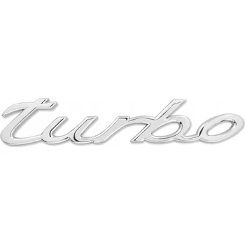 Péče o chrup Emblém samolepicí známka PORSCHE TURBO 11,5 x 2,3 cm Stříbrná