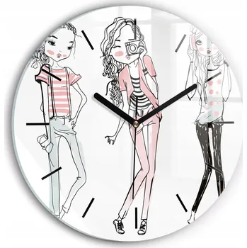 Hodiny Nástěnné hodiny Wallfluente růžové 30 cm