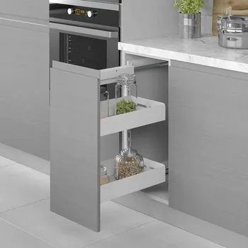 Dětsný nábytek Plnovýsuvný 2 koš s tlumením STARAX Unique Box levý bílý s výsuvy BLUM 250mm - 205x470x635mm S-2203-UB-W