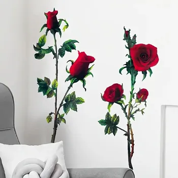 Samolepící dekorace Samolepky na zeď Červené Růže dekorativní samolepka