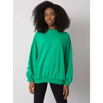 Dámská mikina Zelená volná mikina Brook s nápisy na rukávech a zádech EM-BL-710.14-green Velikost: S/M
