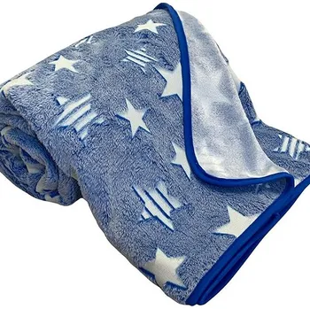 Dětská deka Svitap sleepwell Dětská mikroplyšová svítící deka Hvězdy modré 100 × 150 cm