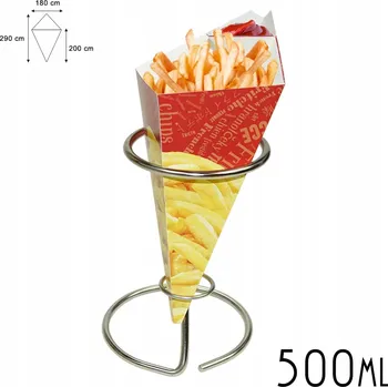 Jednorázové nádobí Papírový zásobník na hranolky vícebarevný 500 ml - 100 ks