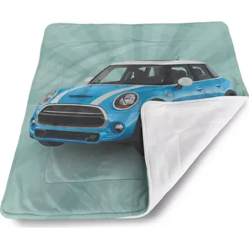 deka Sablio Dětská deka pro miminko Mini sedan Zelené pozadí - 80x100 cm