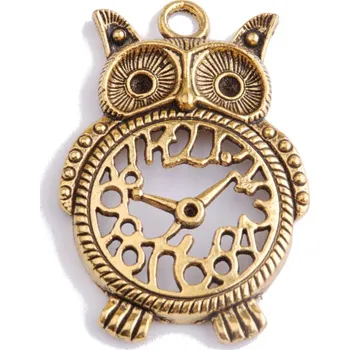 Přívěsek Přívěsek SOVA, 33x48mm, 1ks zlatá