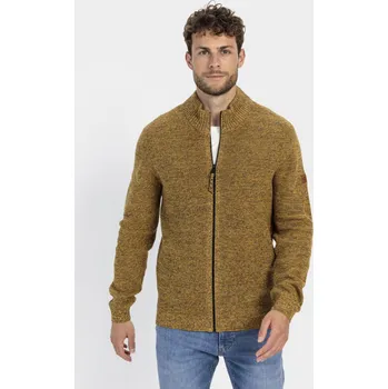 Pánský svetr SVETR CAMEL ACTIVE KNITTED JACKET CUMIN YELLOW