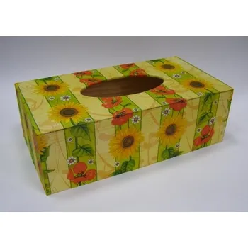 Krabice na papírové kapesníky - Vlčí máky, slunečnice