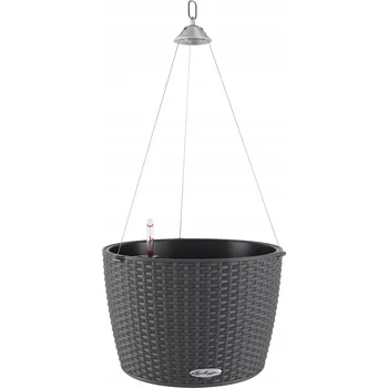 Květináč NIDO Cottage 35 grafitově černý květináč Lechuza