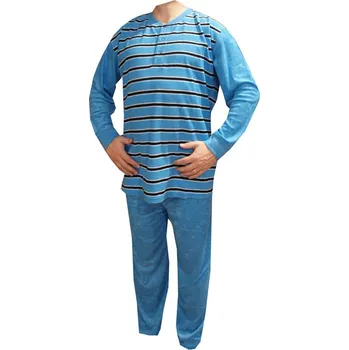 Pánské pyžamo xcena Teplé pánské pyžamo froté modré Velikost: M