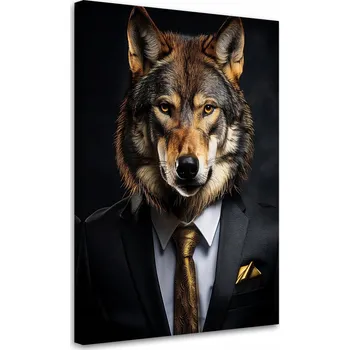 Obraz Obraz na plátně, Vlk Zvířata v obleku 40x60