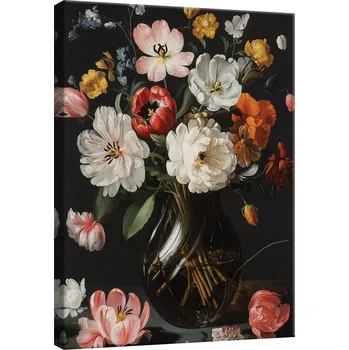 Obraz OBRAZ DO OBÝVÁKU LOŽNICE KVĚTINY ČERNÝ MODERNÍ NA PLÁTNĚ NA ZEĎ 40x30