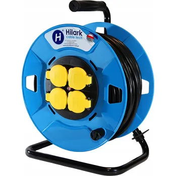 Napájecí kabel Prodlužovací Kabel kabel Hilark pro zahradu, naviják 35 m, 4 ks černý