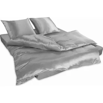 Povlečení KLARA Povlečení Hedvábné 140x200 Šedé 100% Hedvábí
