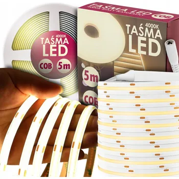LED osvětlení COB LED Neon Páska BÍLÁ NEUTRÁLNÍ 5 METRŮ 4000K 12V 8MM BEZ BODŮ