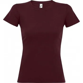 Dámské tričko Sol's Dámské bavlněné tričko Imperial vysoká gramáž Barva: Červená vínová, Velikost: M L191
