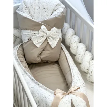 Set do postýlky - béžový se sušenými květy