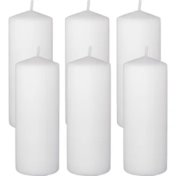 Svíčka Tradiční parafínová svíčka bez vůně Pom Pom Candles 6 ks