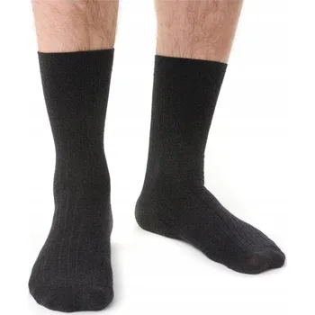 Pánské ponožky Termoaktivní beztlakové ponožky z merino vlny, velikost 44-46, TMAVĚ ŠEDÁ